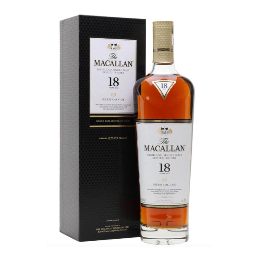 The Macallan 18 Years Old Highland Single Malt Scotch Whisky Sherry Oak Cask 700ml